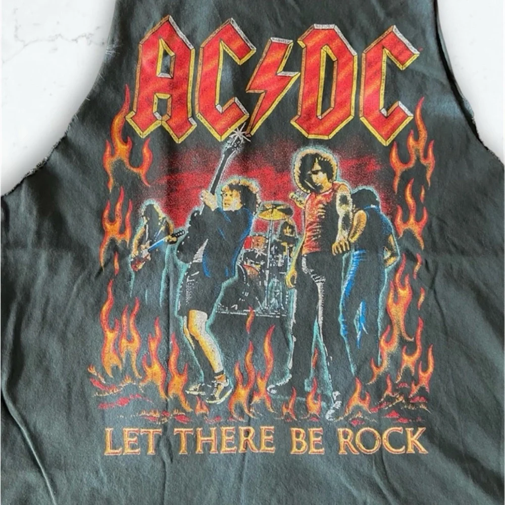 Daydreamer AC/DC Graphic Charcoal Muscle Tee - Picture 7 of 12